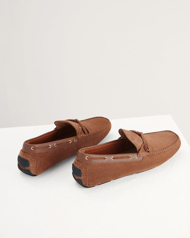 Bow-Detailed Suede Moccasins