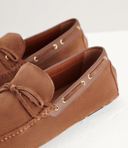 Bow-Detailed Suede Moccasins
