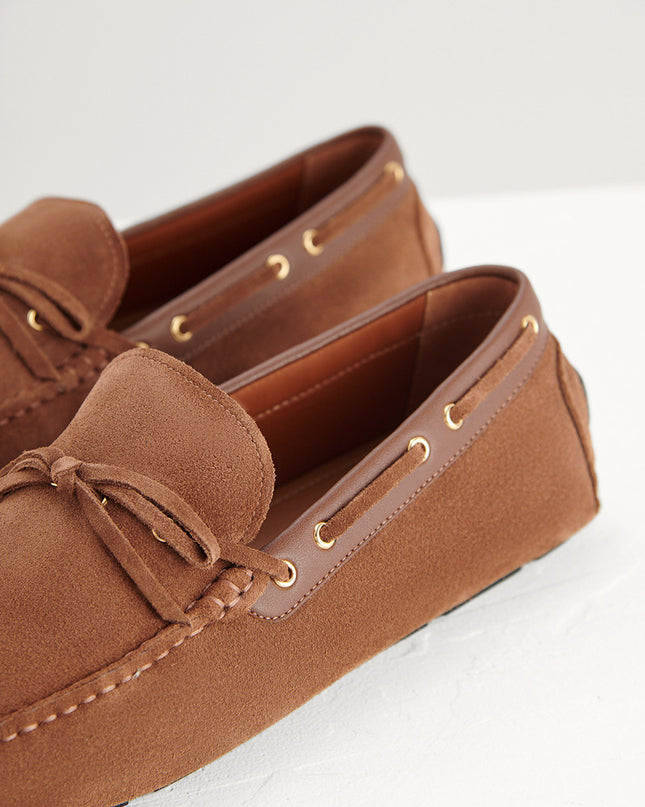 Bow-Detailed Suede Moccasins