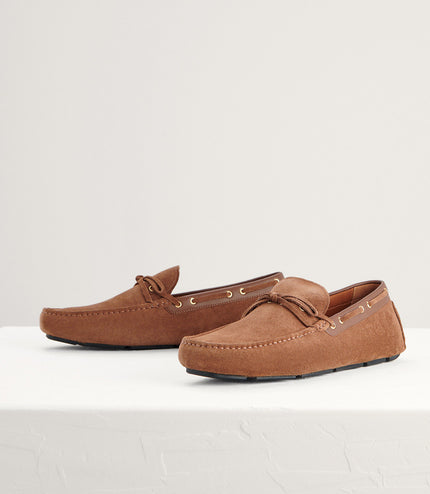 Bow-Detailed Suede Moccasins