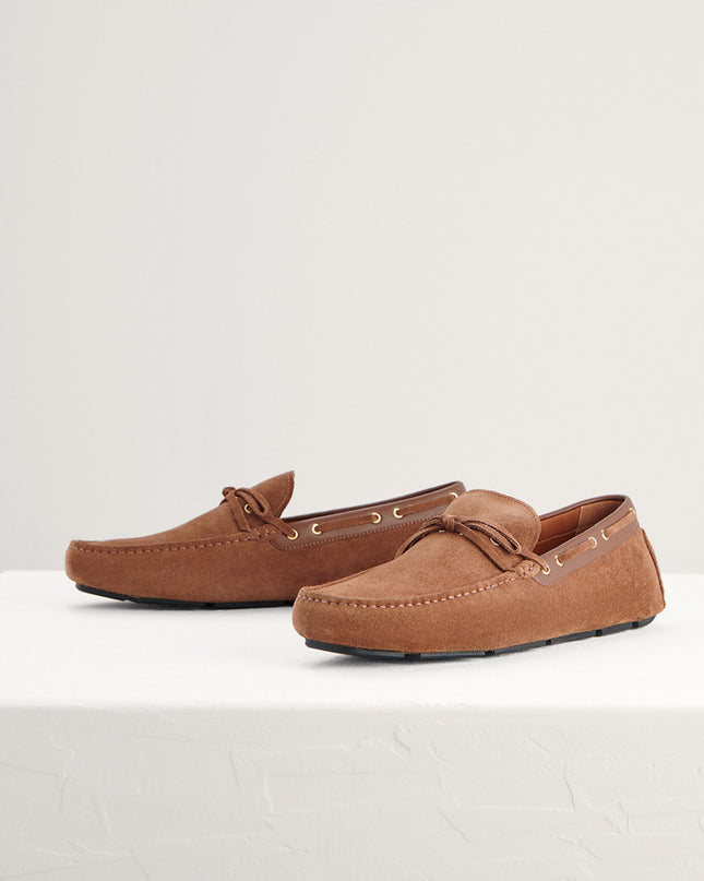Bow-Detailed Suede Moccasins