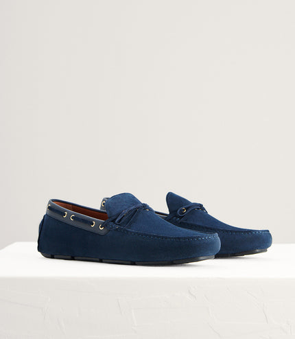 Bow-Detailed Suede Moccasins