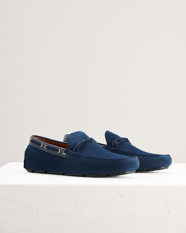 Bow-Detailed Suede Moccasins