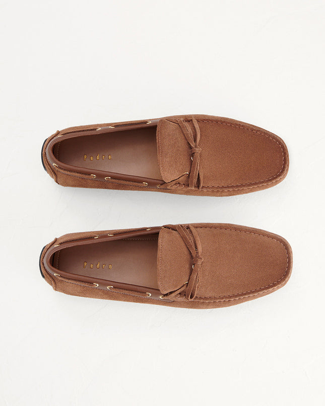 Bow-Detailed Suede Moccasins