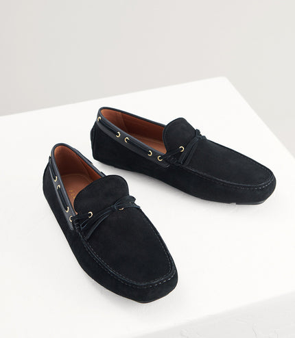 Bow-Detailed Suede Moccasins