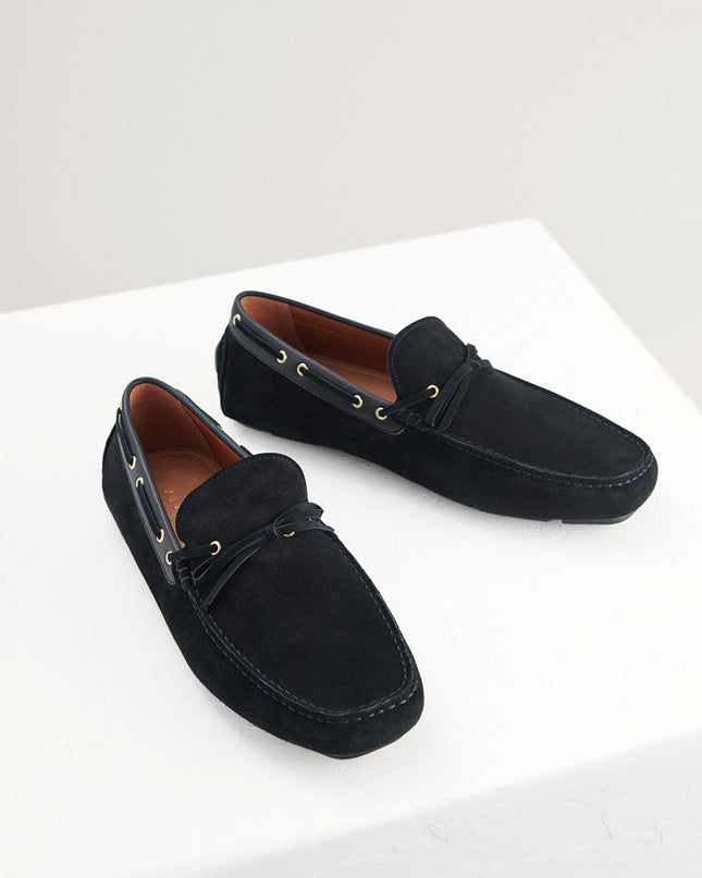 Bow-Detailed Suede Moccasins