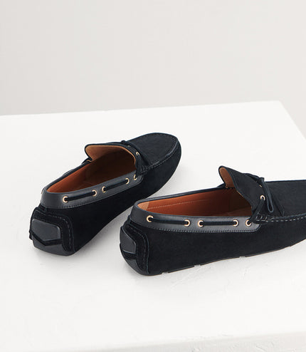 Bow-Detailed Suede Moccasins