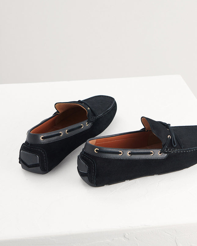 Bow-Detailed Suede Moccasins