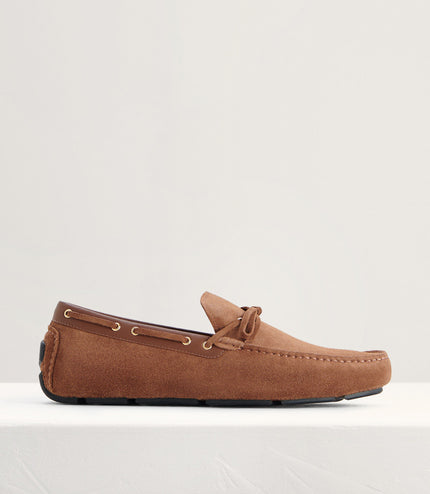 Bow-Detailed Suede Moccasins