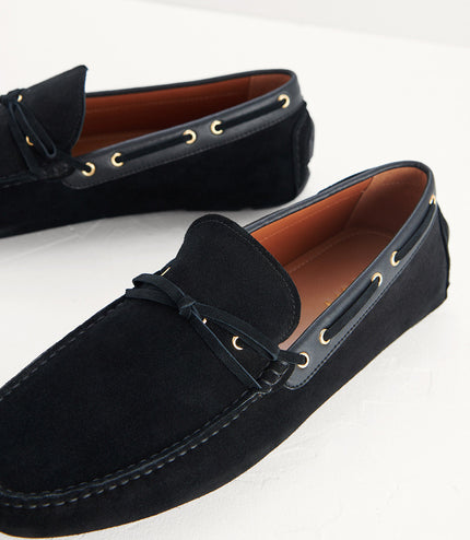Bow-Detailed Suede Moccasins