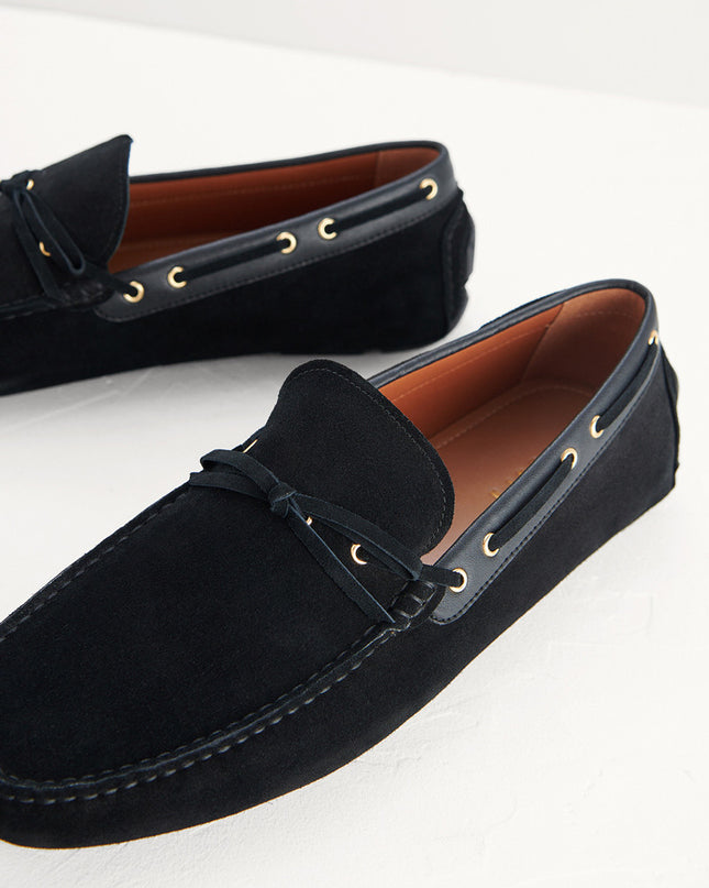 Bow-Detailed Suede Moccasins