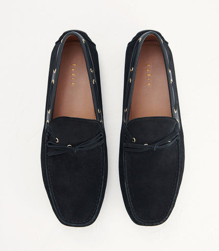 Bow-Detailed Suede Moccasins