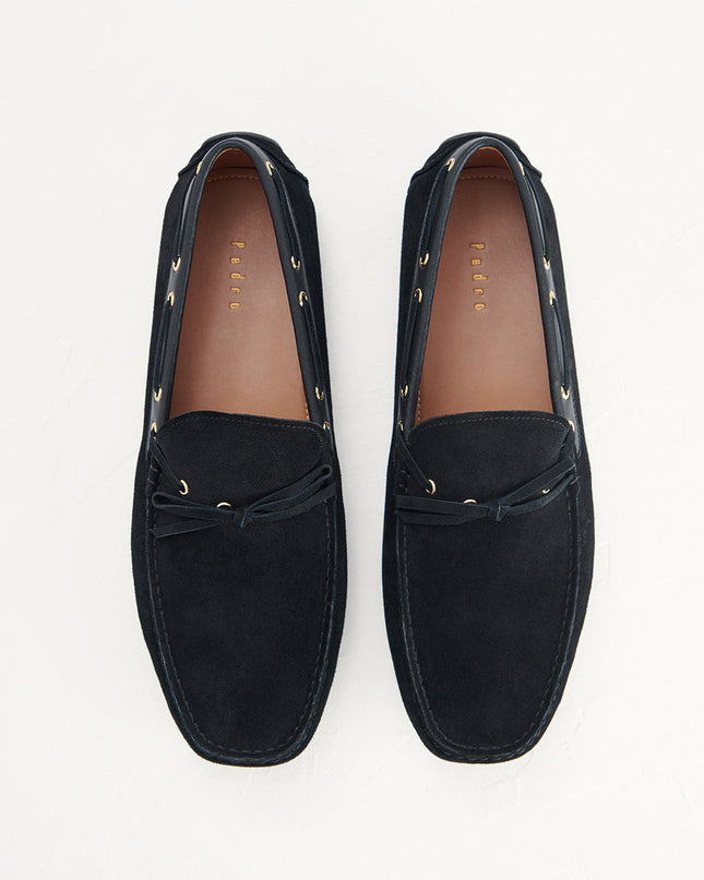 Bow-Detailed Suede Moccasins