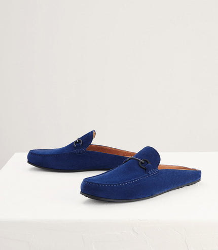 Leather Bit Backless Loafers