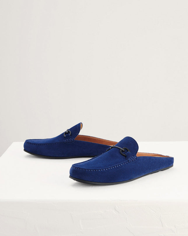 Leather Bit Backless Loafers