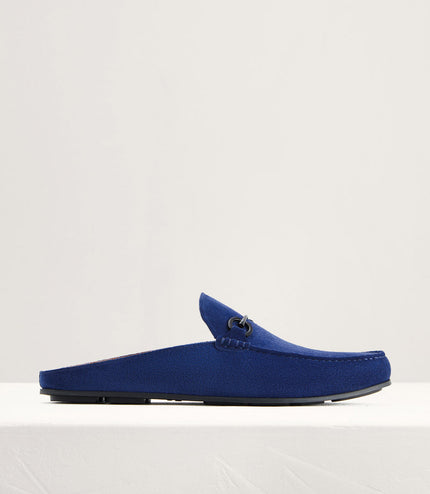 Leather Bit Backless Loafers