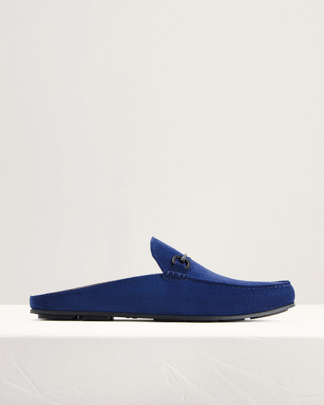 Leather Bit Backless Loafers