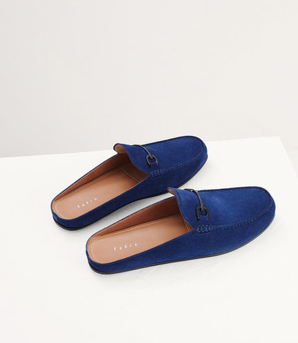 Leather Bit Backless Loafers