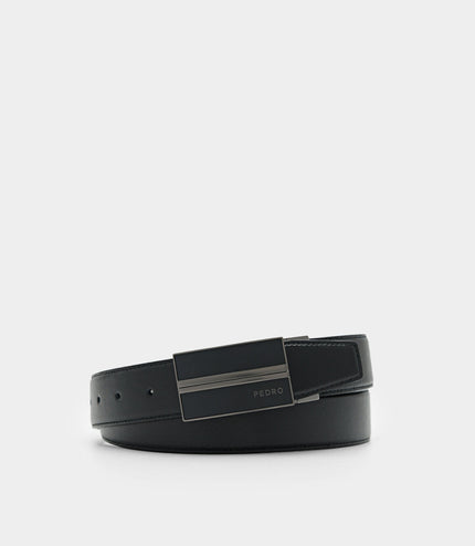 Embossed Leather Reversible Tang Belt