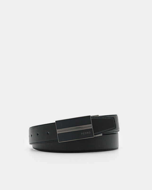 Embossed Leather Reversible Tang Belt