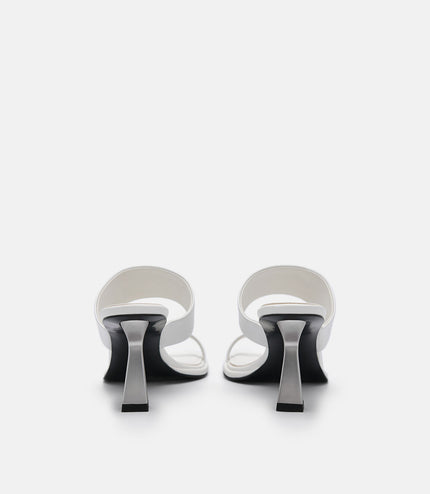 Amelie Leather Heel Sandals - White