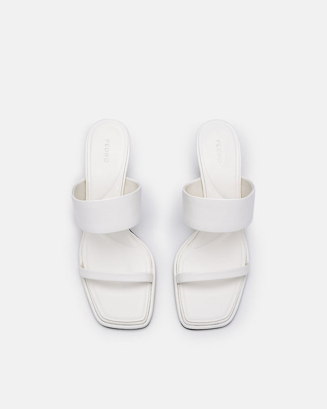 Amelie Leather Heel Sandals - White