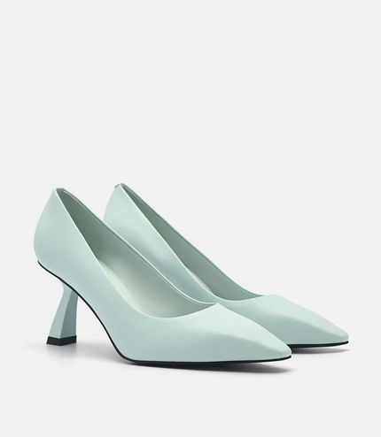 Amelie Leather Pumps - Aqua