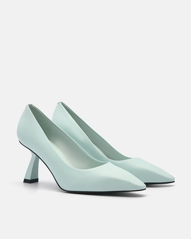 Amelie Leather Pumps - Aqua