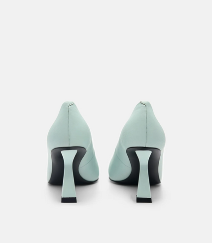 Amelie Leather Pumps - Aqua