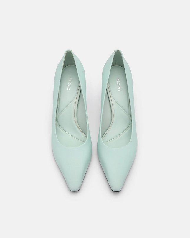 Amelie Leather Pumps - Aqua