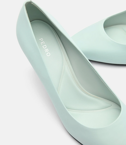 Amelie Leather Pumps - Aqua