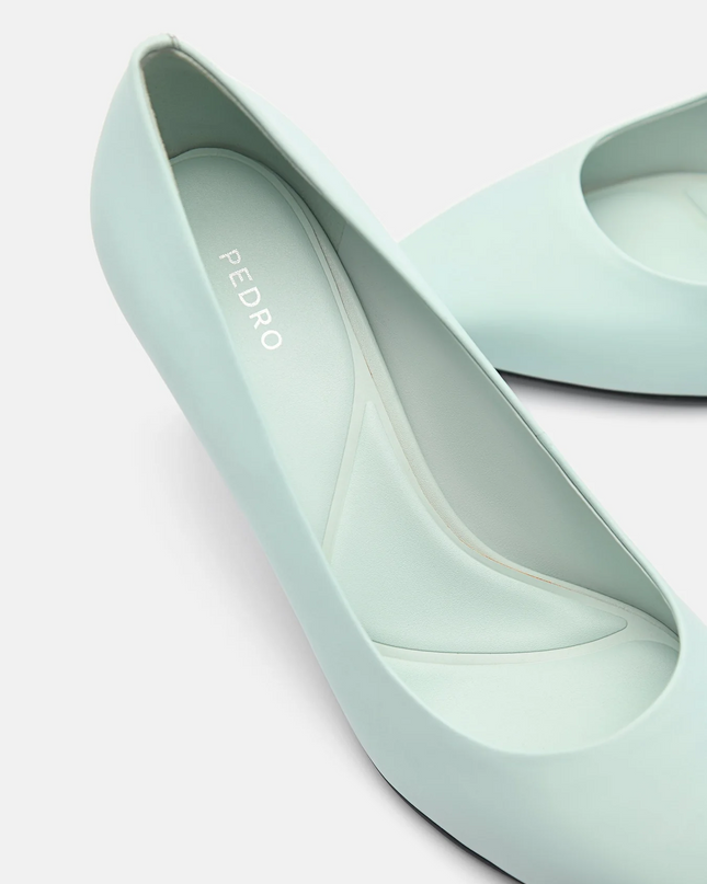 Amelie Leather Pumps - Aqua