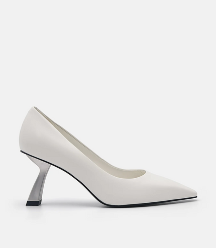 Amelie Leather Pumps - White