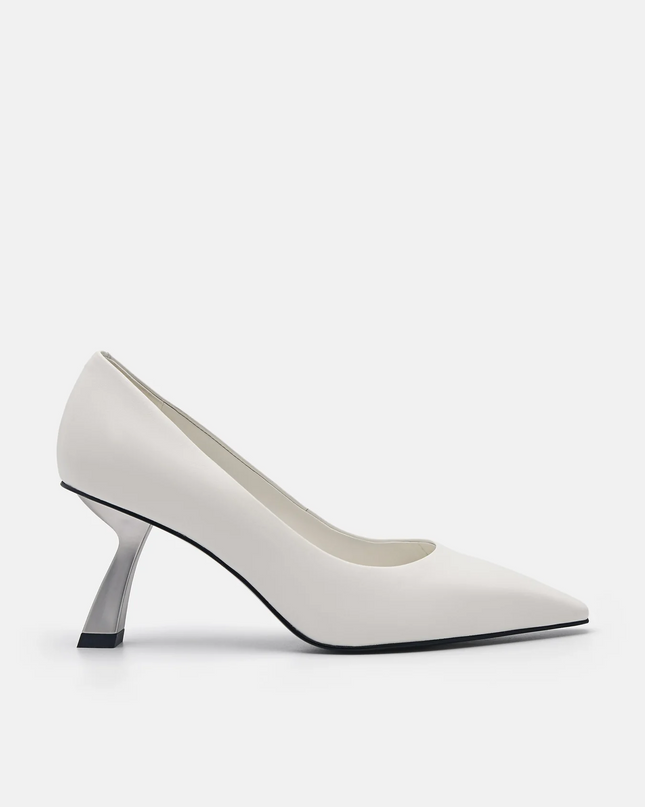 Amelie Leather Pumps - White