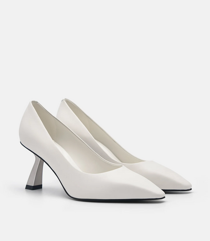 Amelie Leather Pumps - White