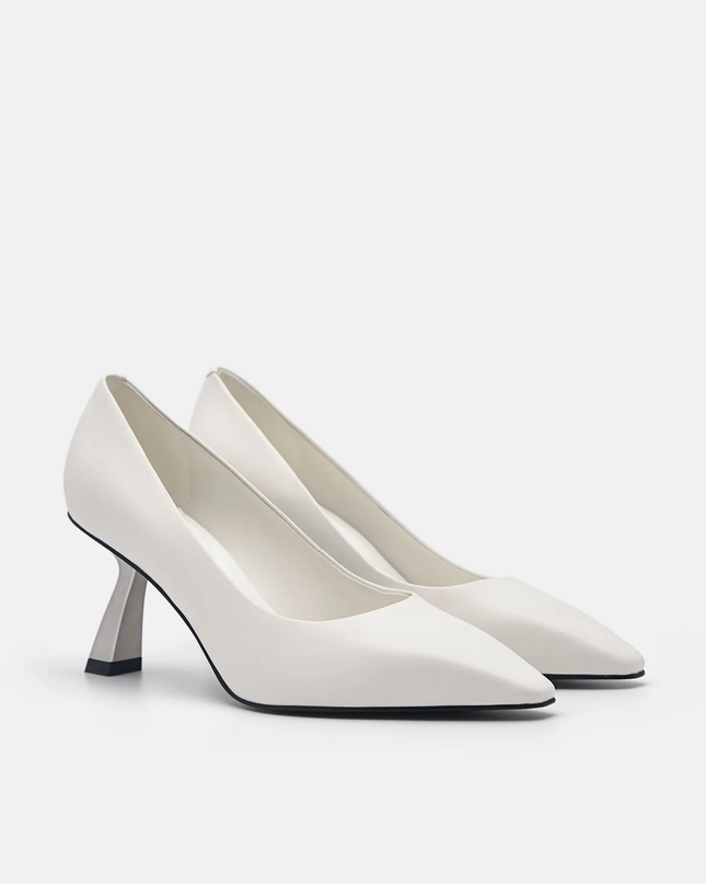 Amelie Leather Pumps - White