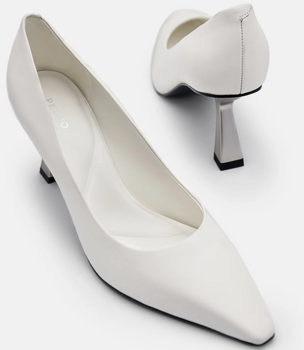 Amelie Leather Pumps - White