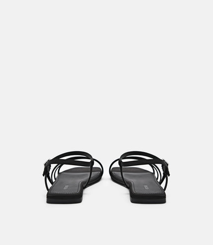 Peggy Ankle Strap Sandals - Black