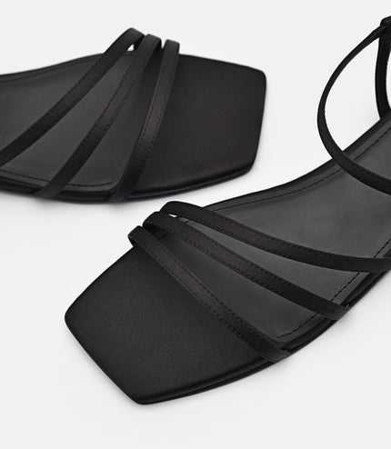 Peggy Ankle Strap Sandals - Black