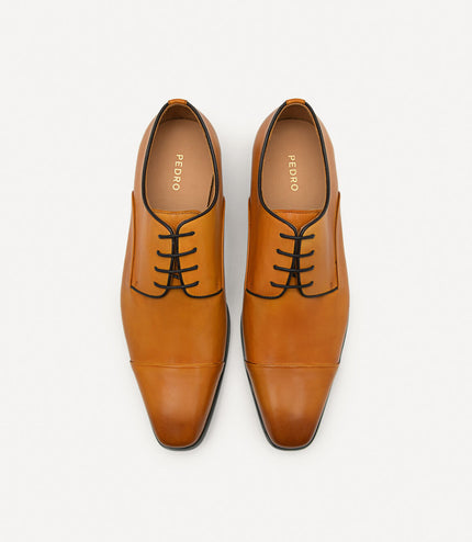 Brando Leather Derby Shoes - Camel