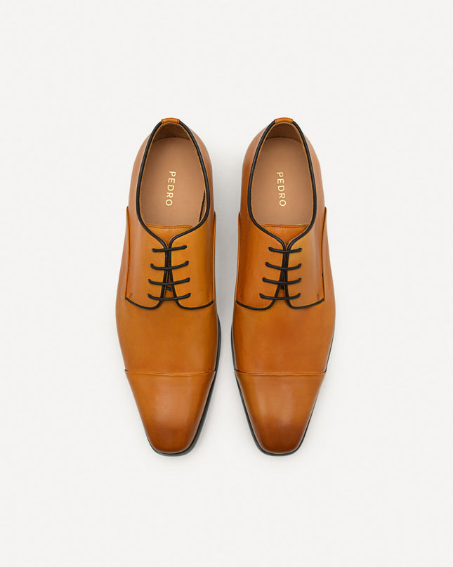 Brando Leather Derby Shoes - Camel