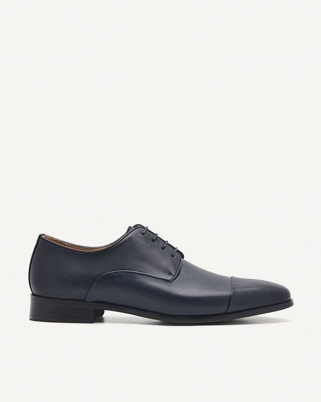 Brando Leather Derby Shoes - Navy