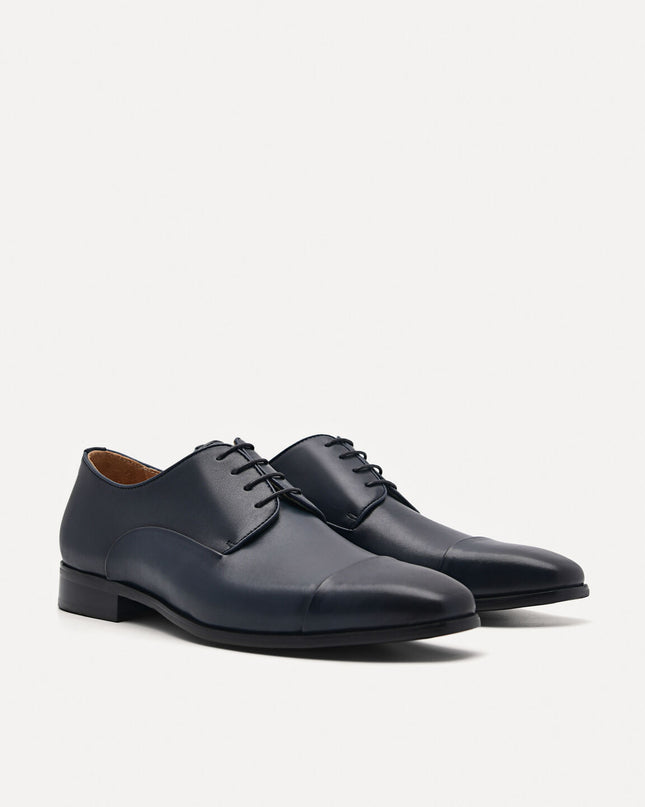Brando Leather Derby Shoes - Navy