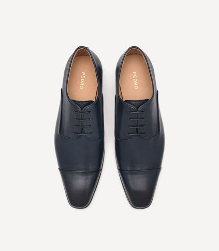 Brando Leather Derby Shoes - Navy