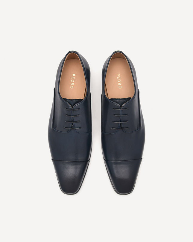 Brando Leather Derby Shoes - Navy