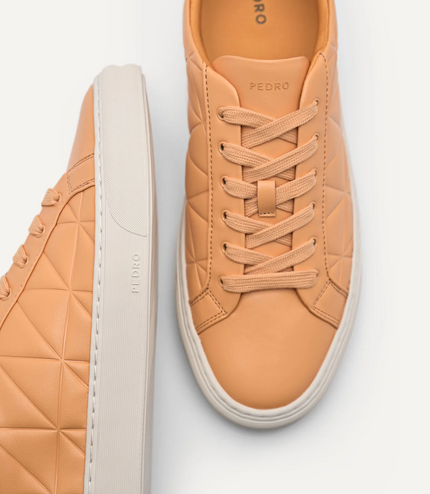 Pixel Ridge Court Sneakers - Light Orange