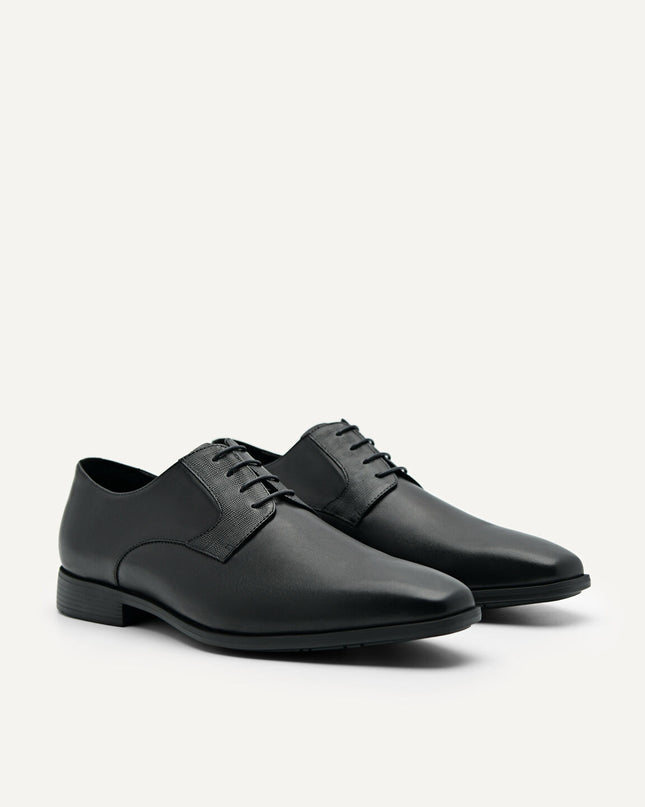 Altitude Lightweight Leather Derby Shoes - Black