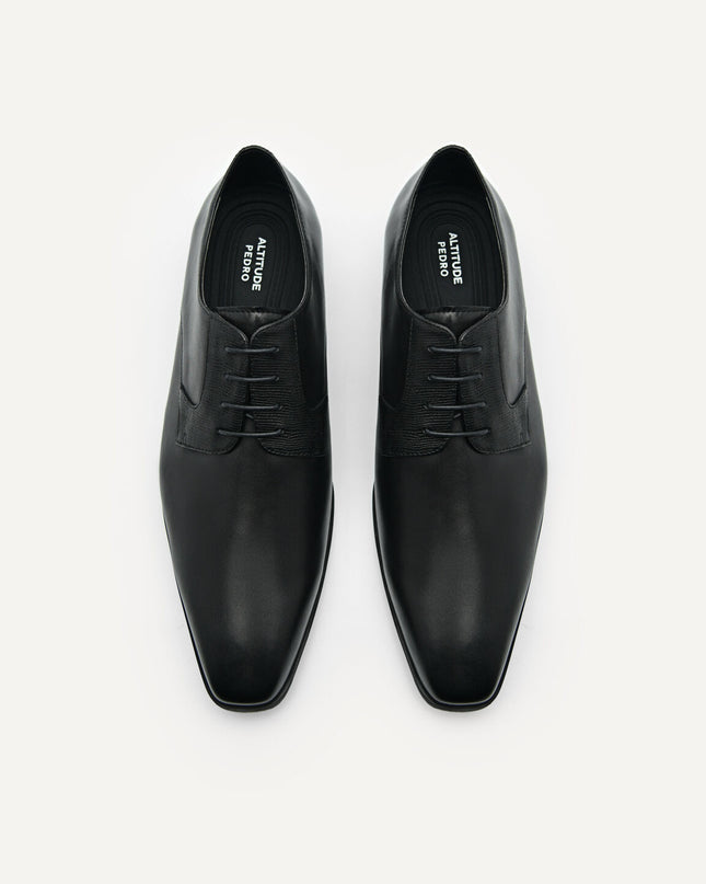 Altitude Lightweight Leather Derby Shoes - Black