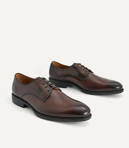 Altitude Leather Derby Shoes - Dark Brown