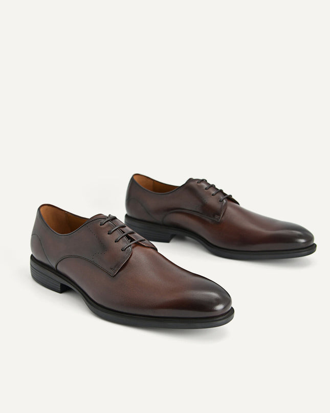 Altitude Leather Derby Shoes - Dark Brown